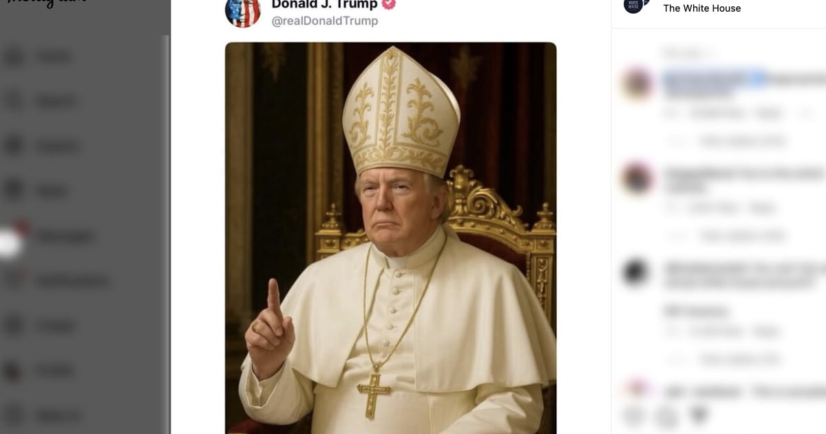 Casa Alba posteaza imagine AI cu Trump ca papa
