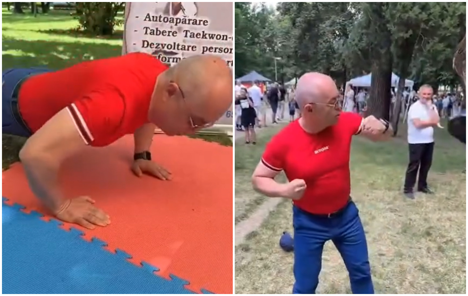 VIDEO Emil Boc a facut 15 flotari si a bocat