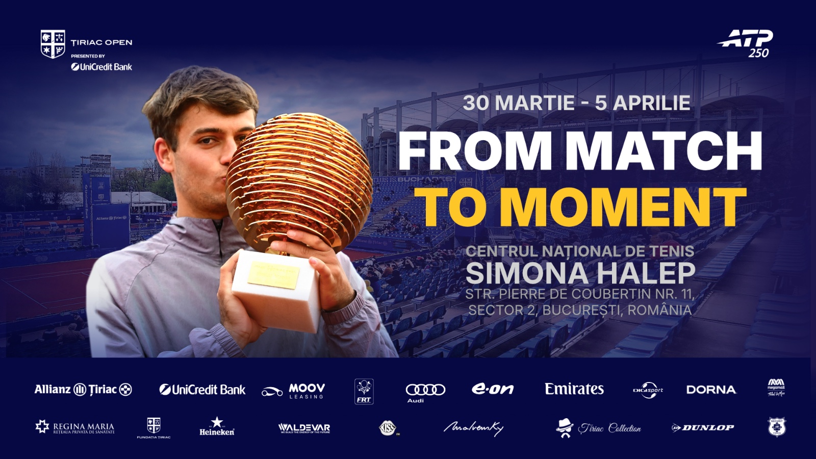 Tiriac Open se intoarce la Bucuresti intre 30 martie si 5 aprilie la Centrul National de Tenis Simona Halep Premii de peste 600000 de euro