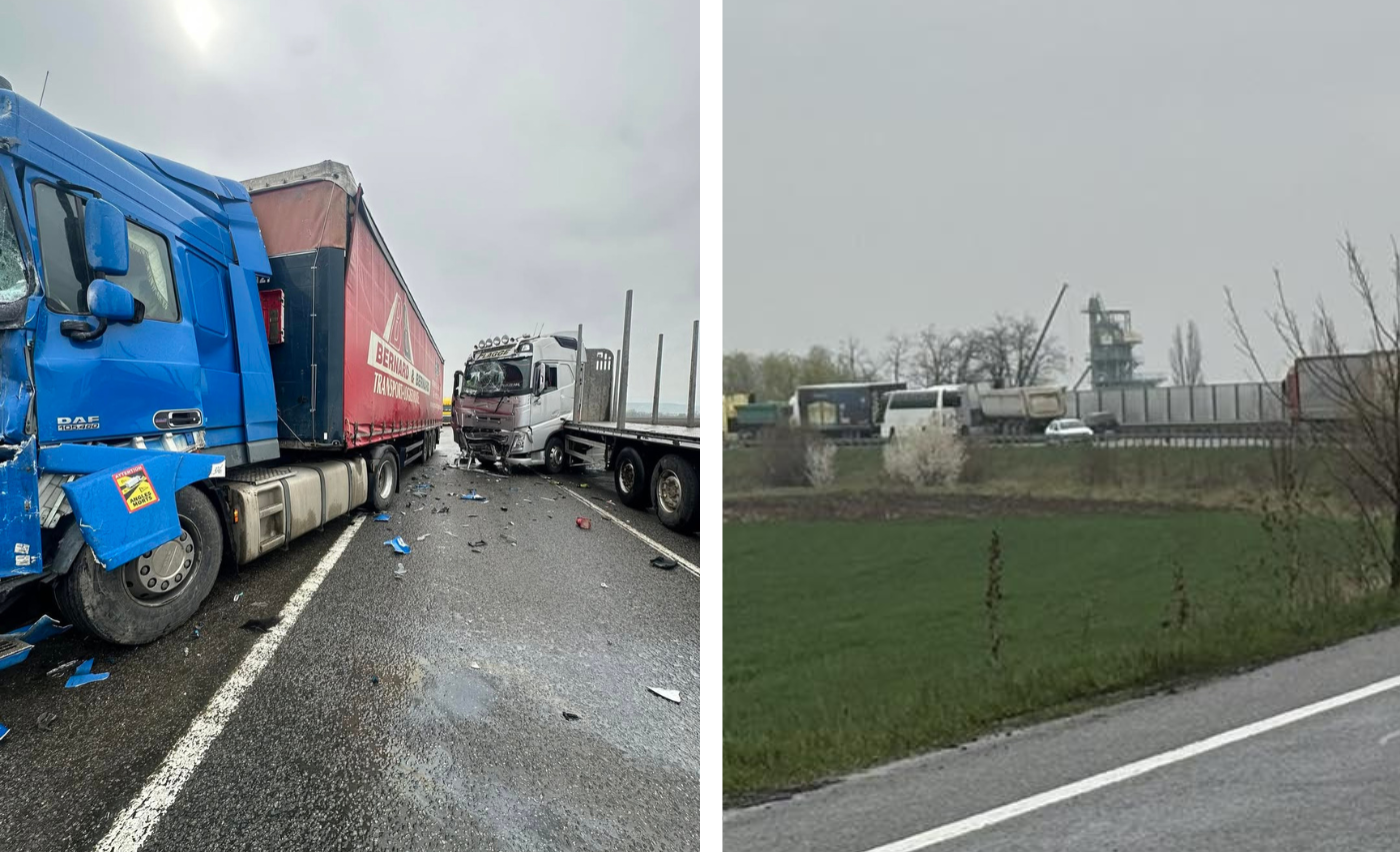 Circulatie inchisa la intrarea in Cluj din cauza unui accident intre doua TIRuri cand se preconizeaza reluarea circulatiei
