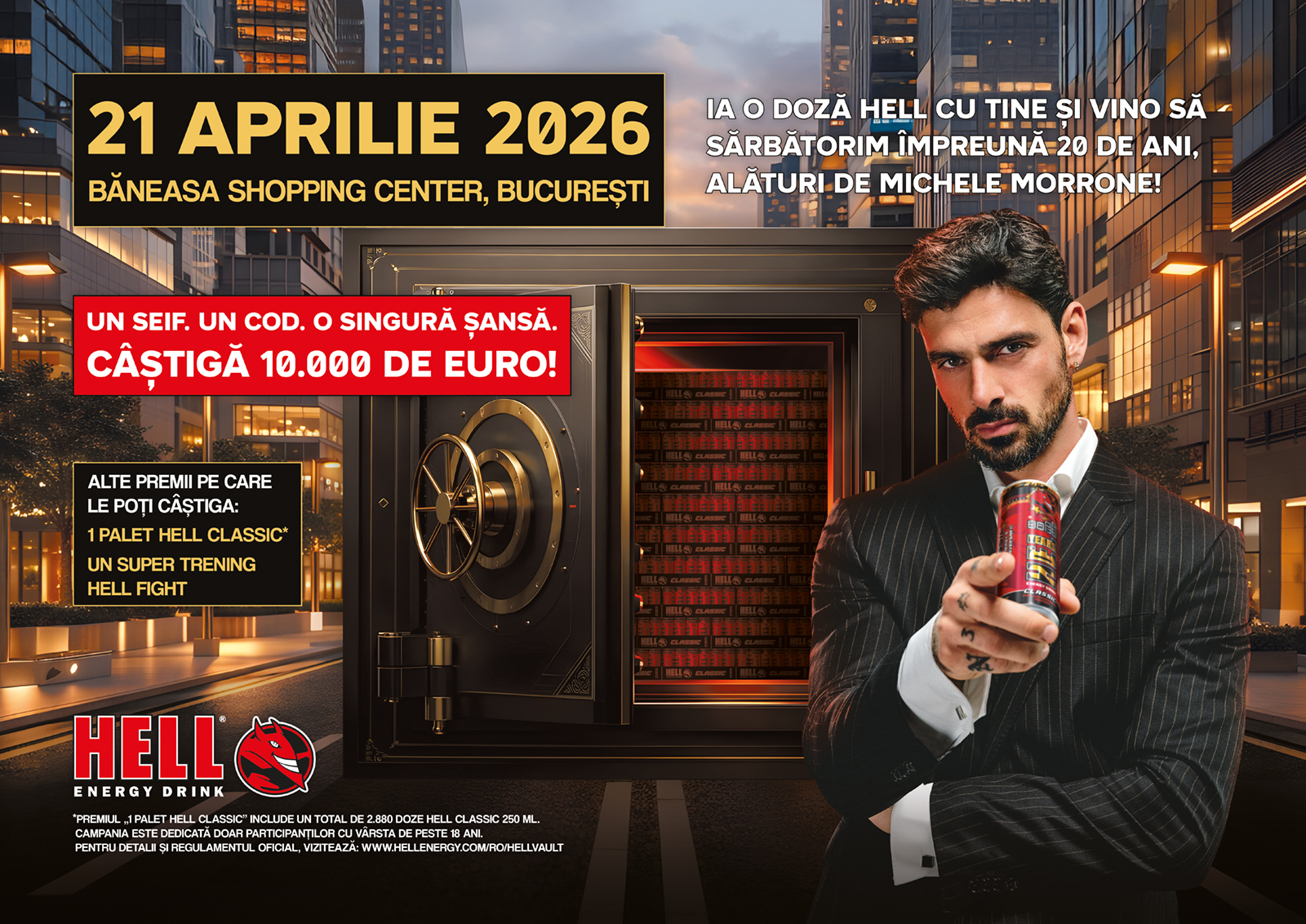 HELL sarbatoreste 20 de ani alaturi de Michele Morrone in cadrul evenimentului aniversar din Bucuresti