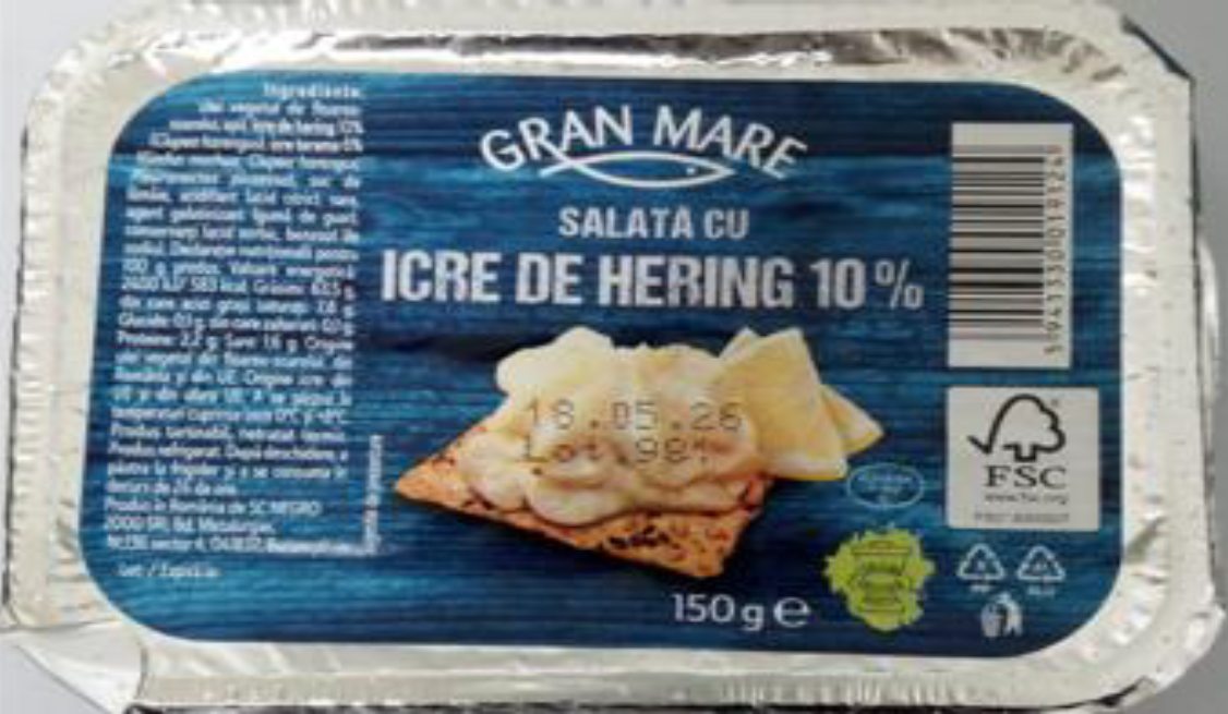 Un lot de salata cu icre a fost retras de la vanzare dupa identificarea Listeria monocytogenes